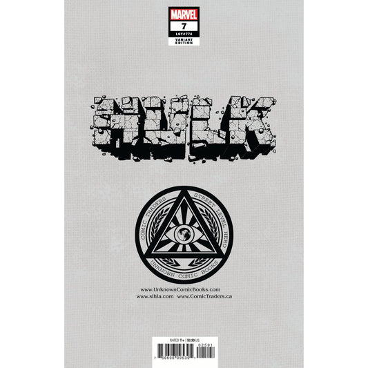 HULK #7 UNKNOWN COMICS JAY ANACLETO EXCLUSIVE VAR (05/25/2022) - Plastic Empire