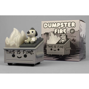 100% SOFT DUMPSTER FIRE THIS IS FINE NEWS PRINT EDITION VINYL FIGURE IN STOCK