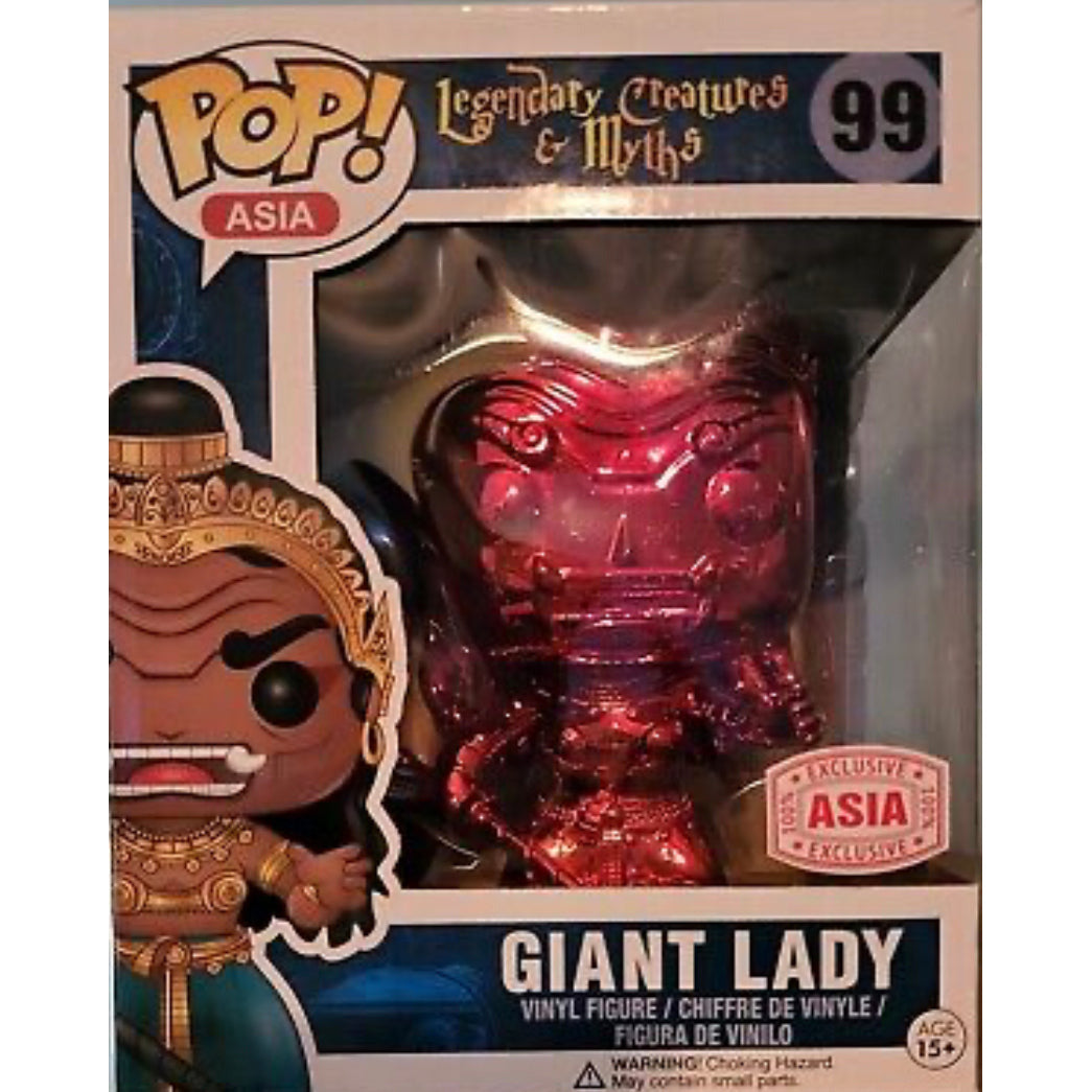 Funko Pop! 6-inch Asia Legendary Creatures & Myths Red Chrome Giant Lady figure in stock