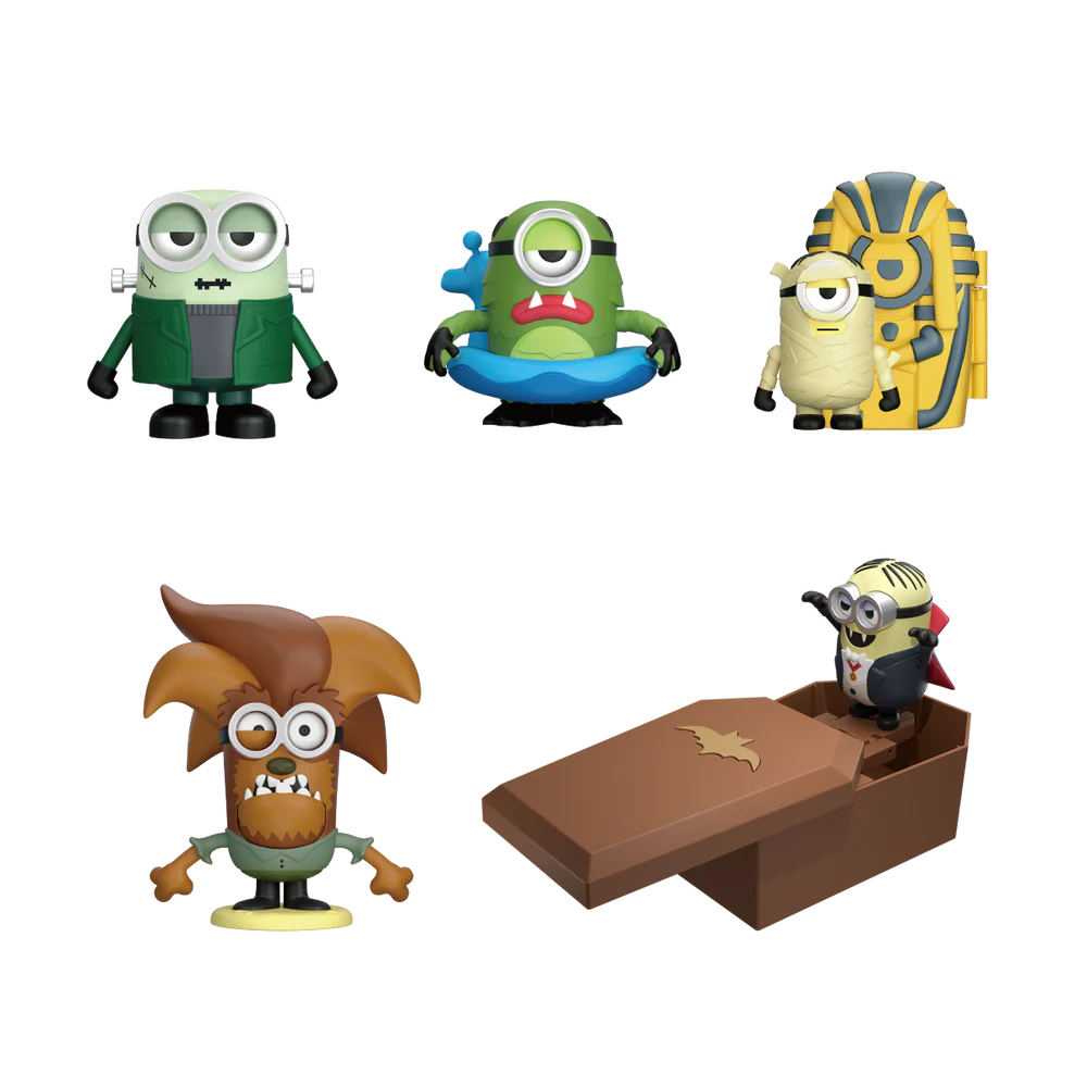 Plastic Empire Minions Monsters Series 52Toys blind box featuring a colorful, collectible plastic figure in a sealed packaging.