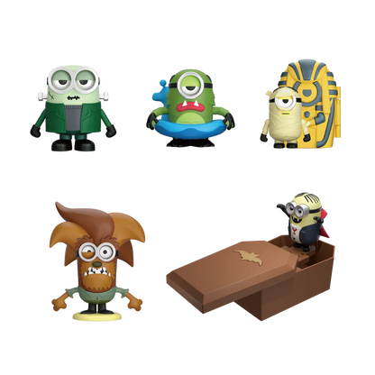 Plastic Empire Minions Monsters Series 52Toys blind box featuring a colorful, collectible plastic figure in a sealed packaging.