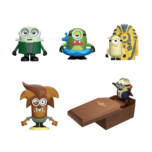 Plastic Empire Minions Monsters Series 52Toys blind box featuring a colorful, collectible plastic figure in a sealed packaging.