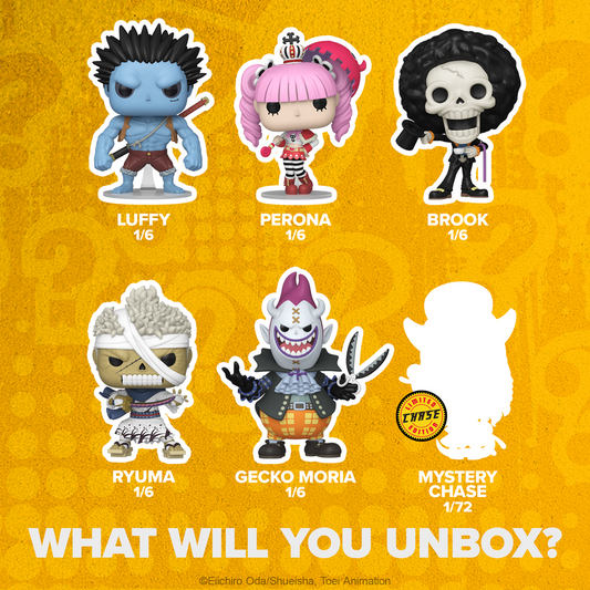 Funko Pop! Mystery One Piece single blind box figure from Plastic Empire, featuring a collectible anime character with vibrant colors.
