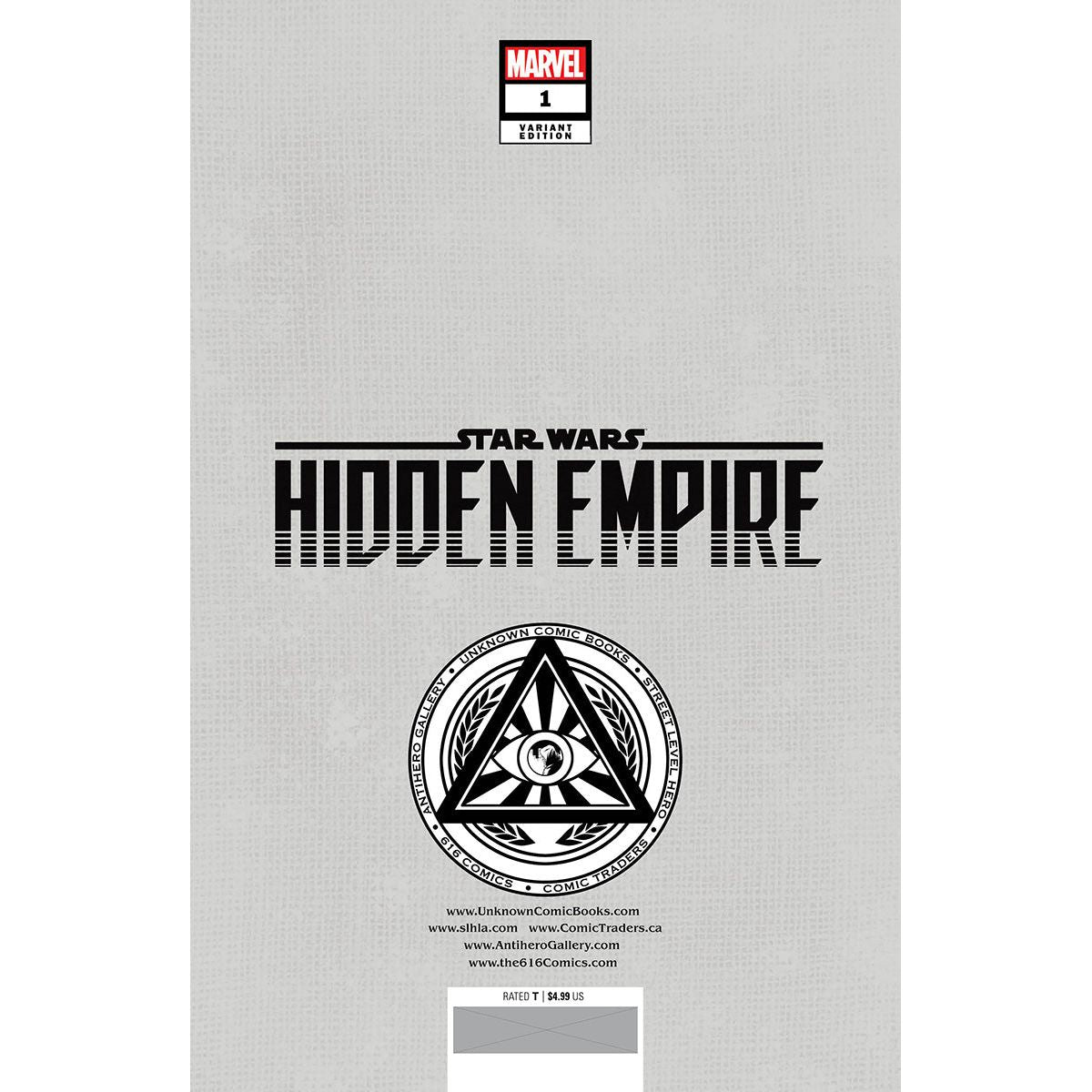STAR WARS: HIDDEN EMPIRE #1 UNKNOWN COMICS PATCH ZIRCHER EXCLUSIVE VIRGIN VAR (11/16/2022)