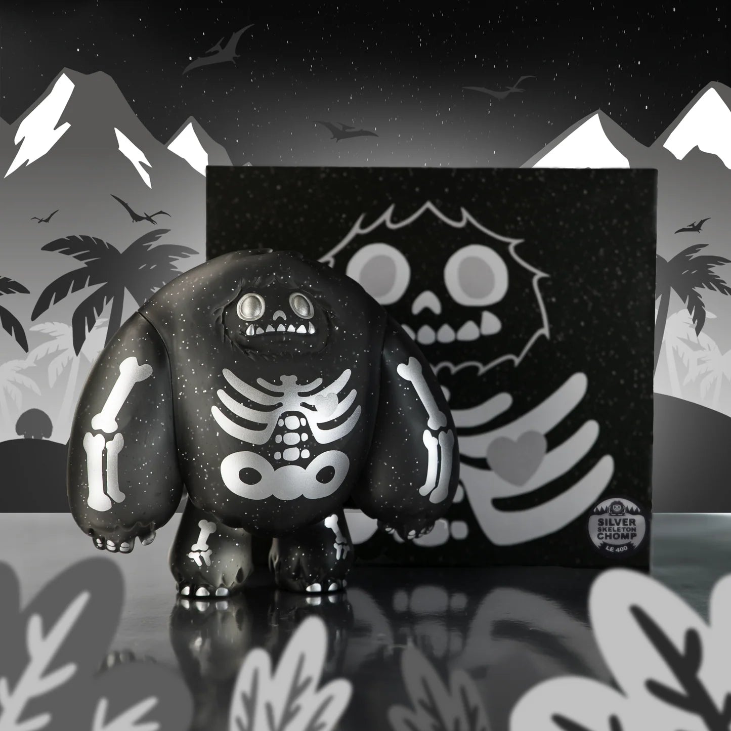 Abominable Toys Chomp Silver Skeleton Ltd Ed 400
