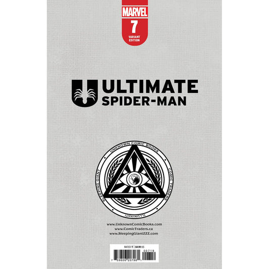 ULTIMATE SPIDER-MAN #7 UNKNOWN COMICS TYLER KIRKHAM EXCLUSIVE VAR (07/31/2024) - Plastic Empire