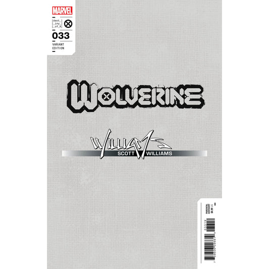 Wolverine #33 Virgin B&W Scott Williams Exclusive SDCC Limited Icon Var [INST]