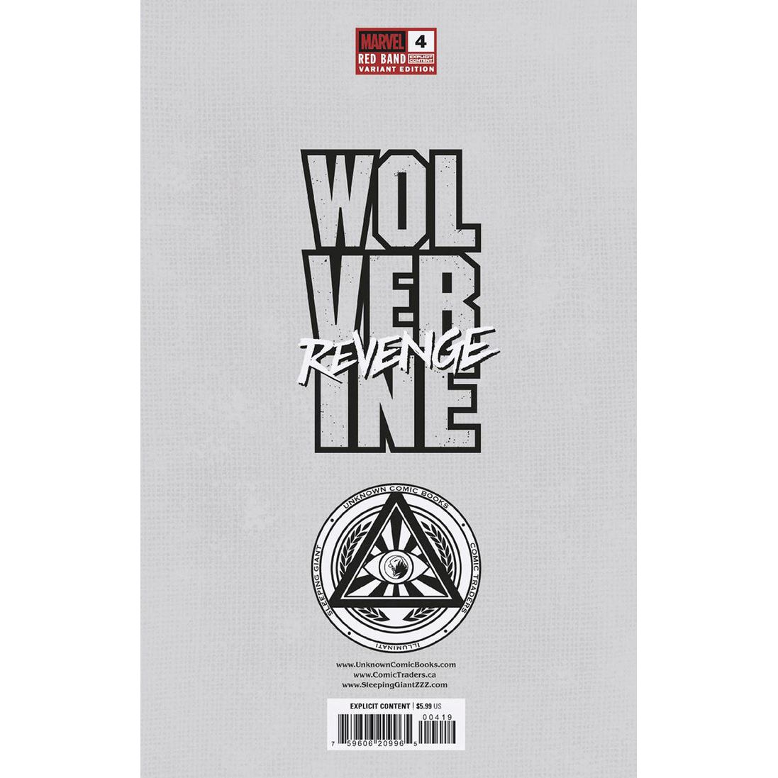 [Signed by Hickman] Wolverine: Revenge - Red Band #4 Virgin Unknown Comics Suayan Convention Exclusive Var Explicit Content [INST]