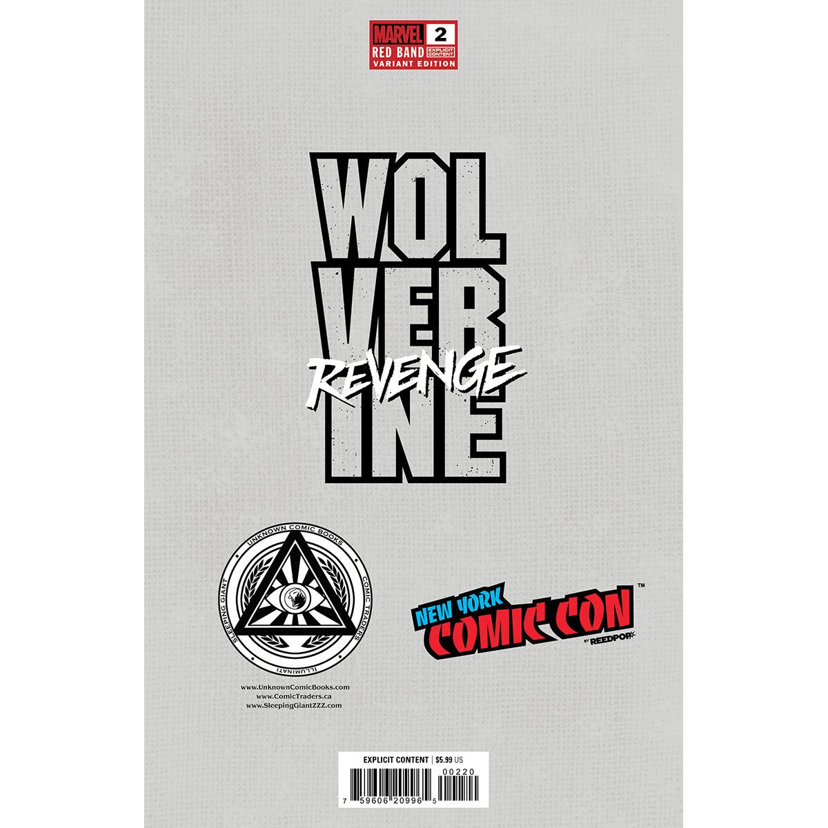 [Signed by Hickman] Wolverine: Revenge - Red Band #2 Virgin CON Unknown Comics Kirkham Exclusive Var Explicit Content [INST] - Plastic Empire