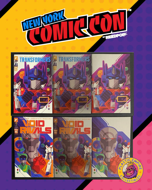 NYCC 2026 Exclusive (3) Guaranteed Autographs Transformers & Void Rivals Comic Full Set (6) Comics Cover by Tom Whalen