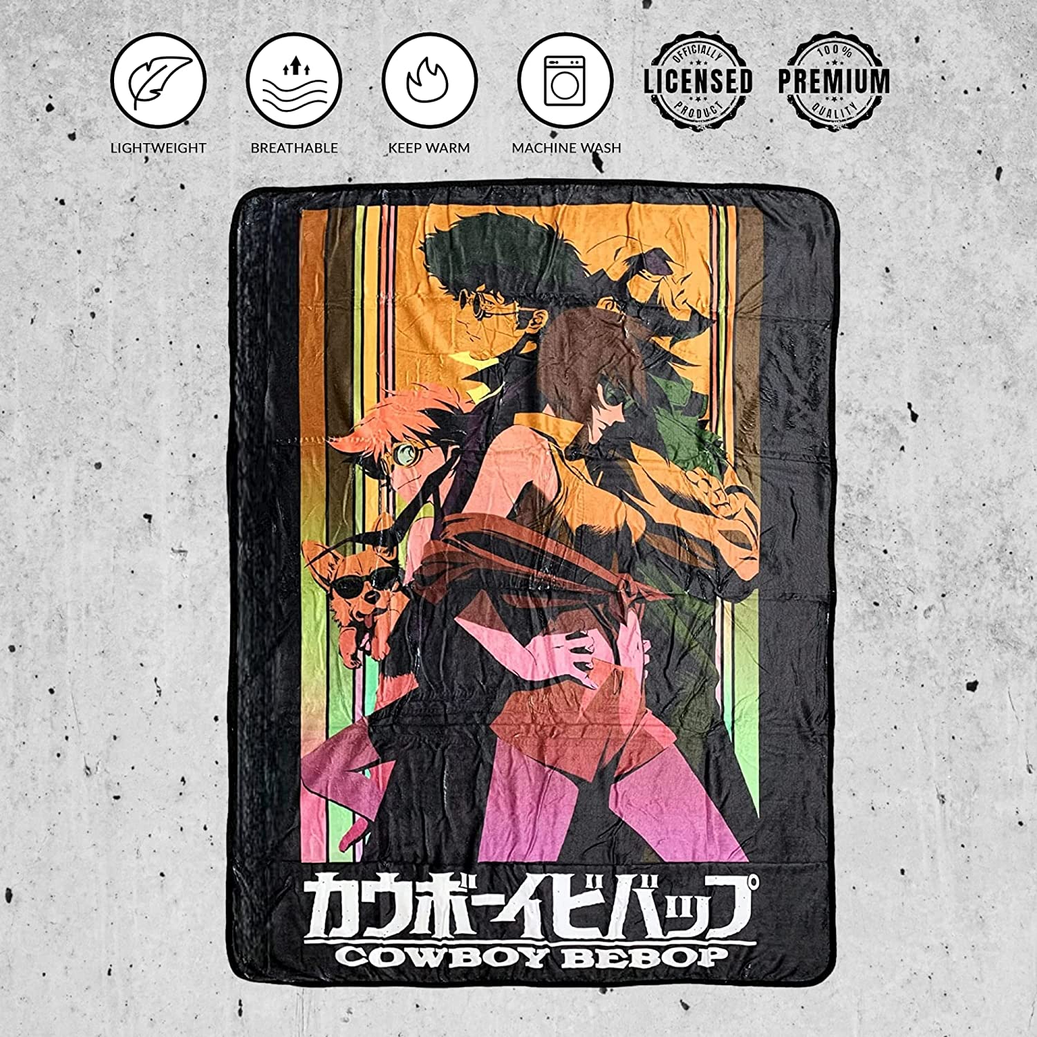 cowboy bebop card sleeves Cowboy Bebop Group Faye Spike Edward Ein Jet Throw Blanket