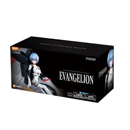 Box packaging of a 'Evangelion' figure with character illustration on a white background