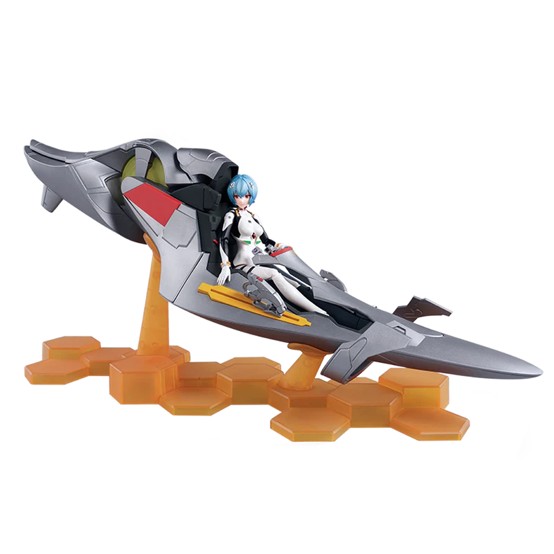 Toy figure of a character in a futuristic vehicle on a white background