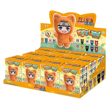 Plastic Empire Naruto KittenLand Series plush blind box full case featuring colorful Naruto-themed kitten plush toys.