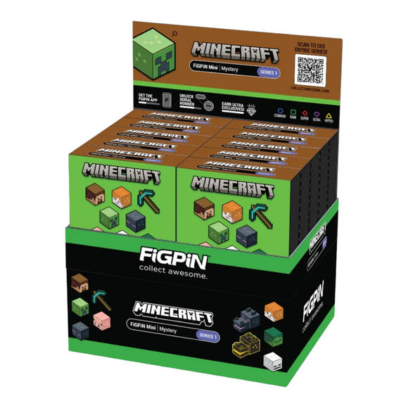 Minecraft Figpin Mini Mystery Series 1 - PDQ 10-Pack
