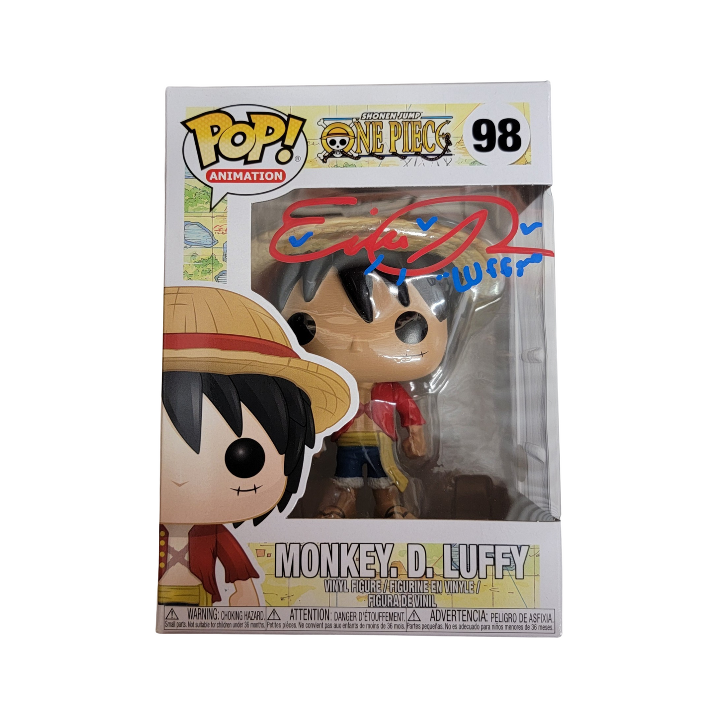 ERICA SCHROEDER SIGNED MONKEY D. LUFFY FUNKO POP! #98 AUTOGRAPH JSA AUTHENTICATED IN STOCK