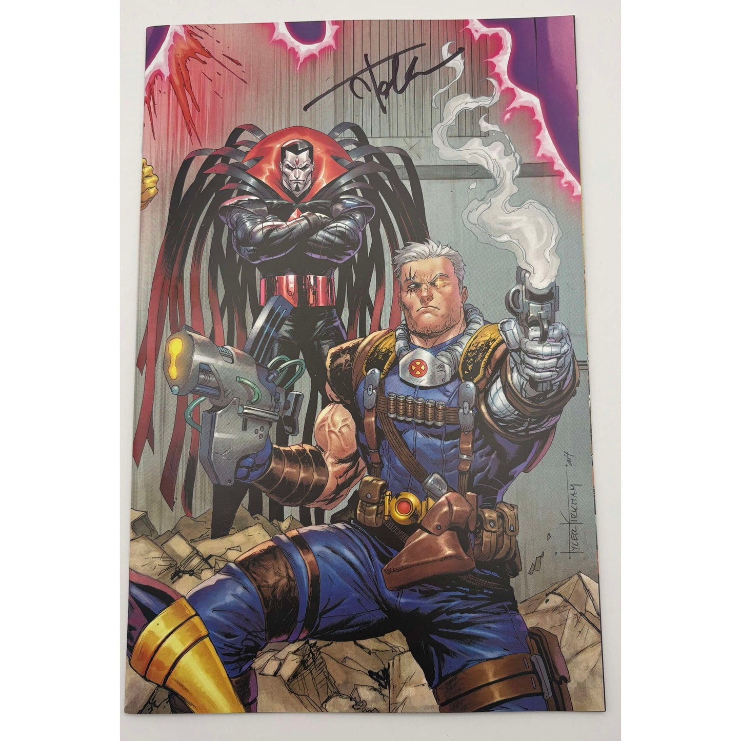[Signed by Tyler Kirkham] Cable: Love & Chrome #1 Unknown Comics Tyler Kirkham Connecting Cover Exclusive Virgin Var (08/16/2025) [IN STOCK]