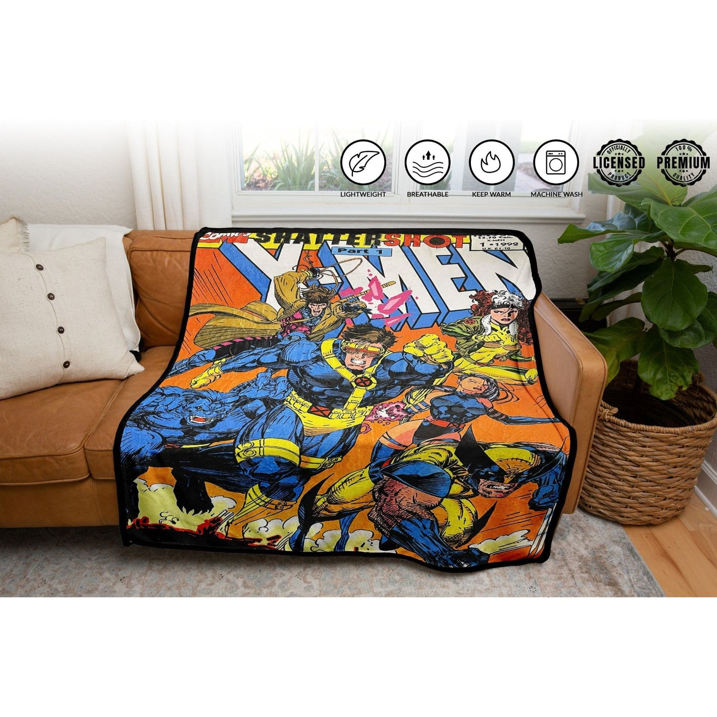 Marvel X-Men 90's Shattershot Fleece Throw Blanket