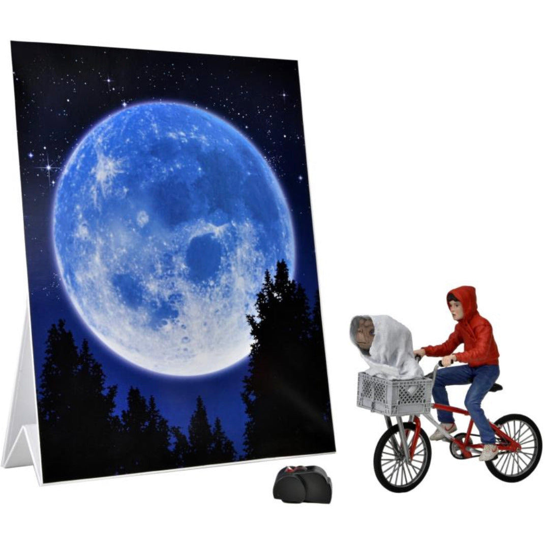 NECA E.T. THE EXTRA-TERRESTRIAL E.T. AND ELLIOTT WITH BICYCLE FIGURE IN STOCK