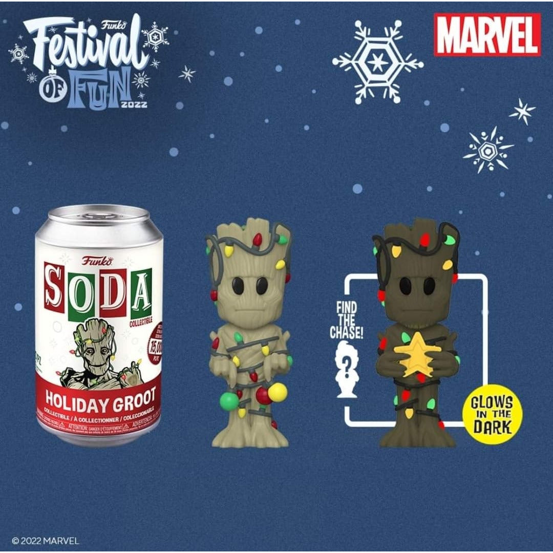 MARVEL HOLIDAY GROOT VINYL FUNKO SODA W/ 1 IN 6 CHANCE AT CHASE IN STOCK - Plastic Empire