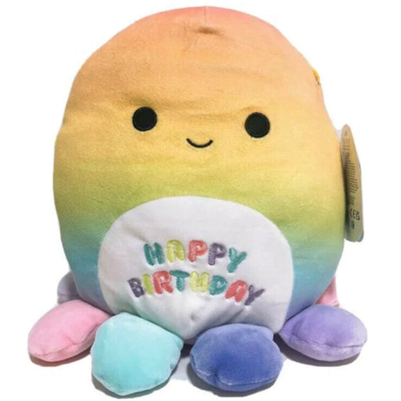 SQUISHMALLOW ELODIE THE RAINBOW BIRTHDAY OCTOPUS 8 INCH IN STOCK
