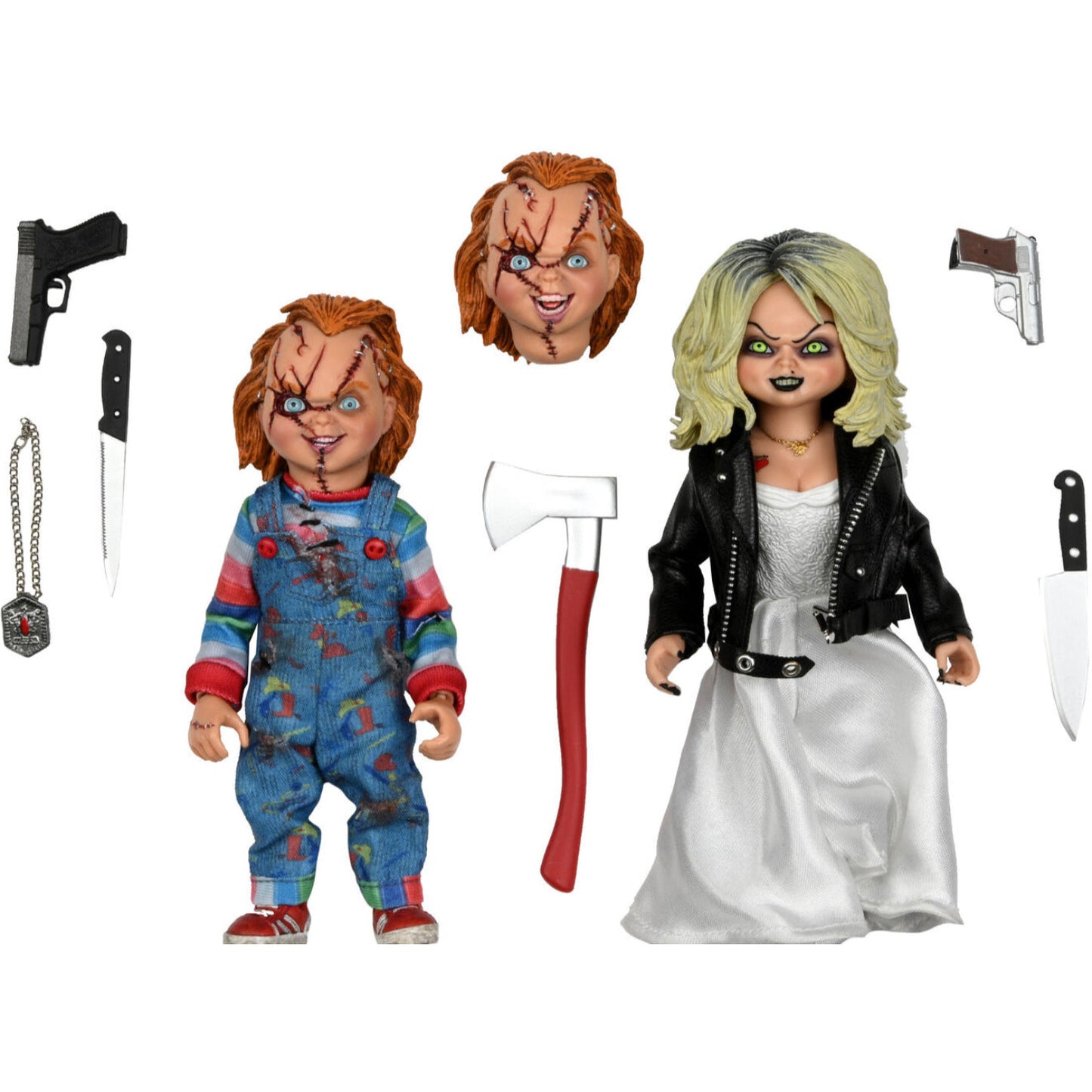 NECA BRIDE OF CHUCKY TIFFANY AND CHUCKY 2 PACK FIGURES IN STOCK