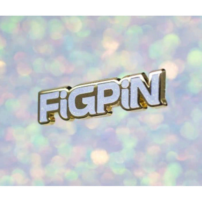 FIGPIN GLITTER WHITE AND GOLD LOGO PIN L27 LIMITED EDITION OF 750 IN STOCK