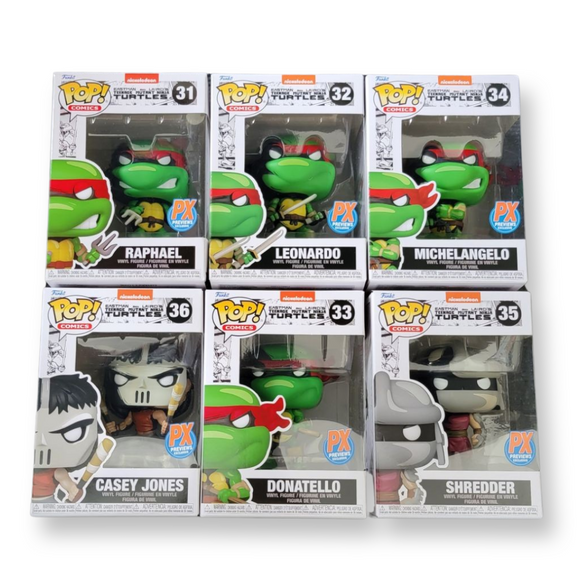 Teenage Mutant Ninja Turtle Comics PX Exclusive Funko Pop Bundle Set of (6) Figures In Stock - Plastic Empire