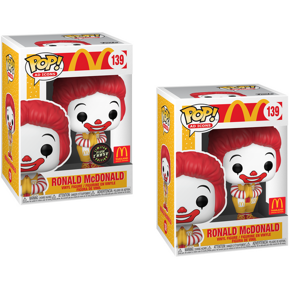 FUNKO POP! AD ICONS McDONALDS RONALD McDONALD BUNDLE OF (2) W/ GUARANTEED GLOW IN THE DARK CHASE THAILAND EXCLUSIVE IN STOCK - Plastic Empire