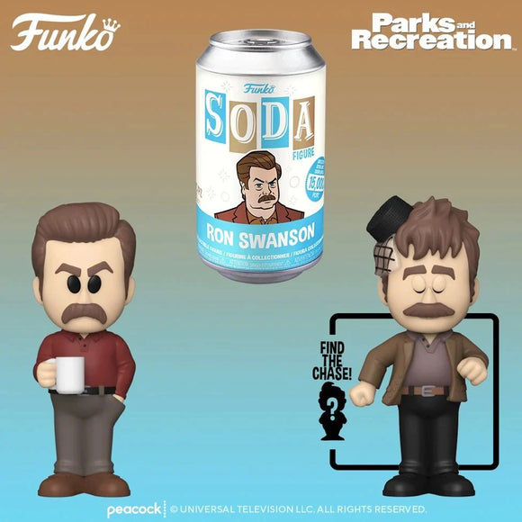 PARKS AND REC RON SWANSON VINYL FUNKO SODA W/ 1 IN 6 CHANCE AT CHASE IN STOCK